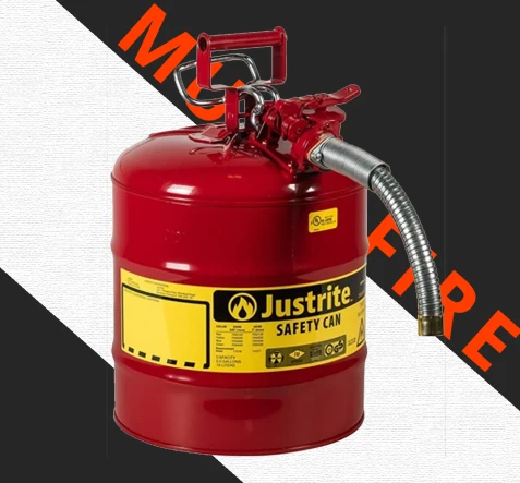 SAFETY CONTAINMENT SYSTEM JUSTRITE Type II Accuflow™ Safety Cans 1 d