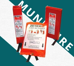 Zetex Fire Blankets come in compact PVC bag square and rectangular containers for easy mounting at a convenient location